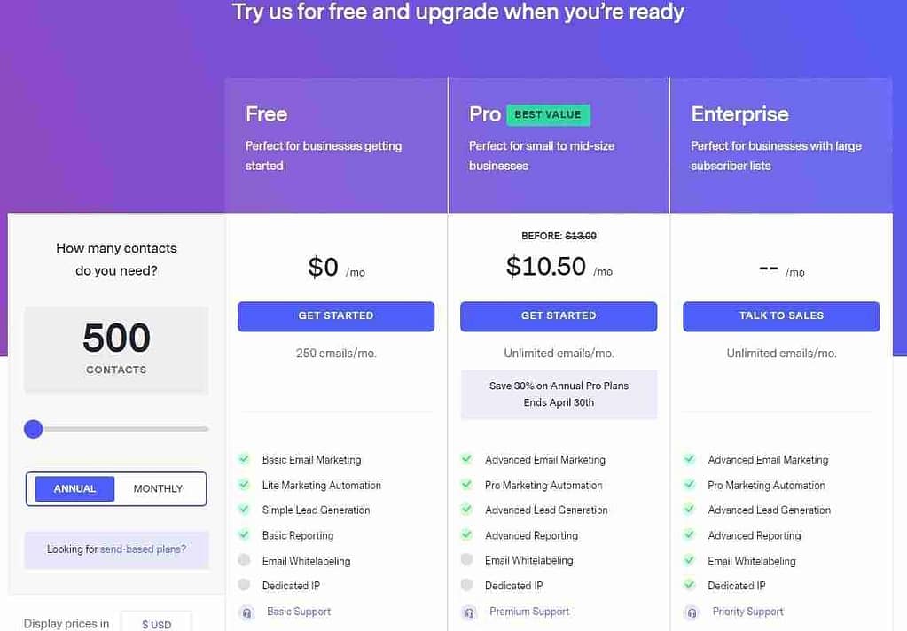 BENCHMARK EMAIL MARKETING PLANS