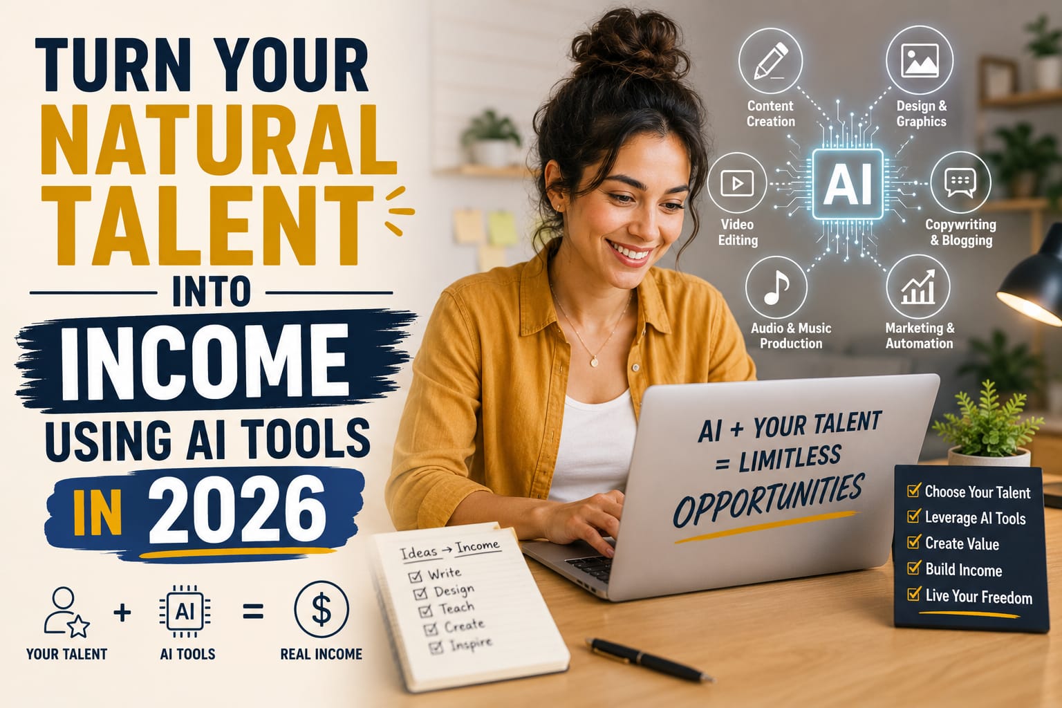 You are currently viewing Turn Your Natural Talent Into Income Using AI Tools in 2026