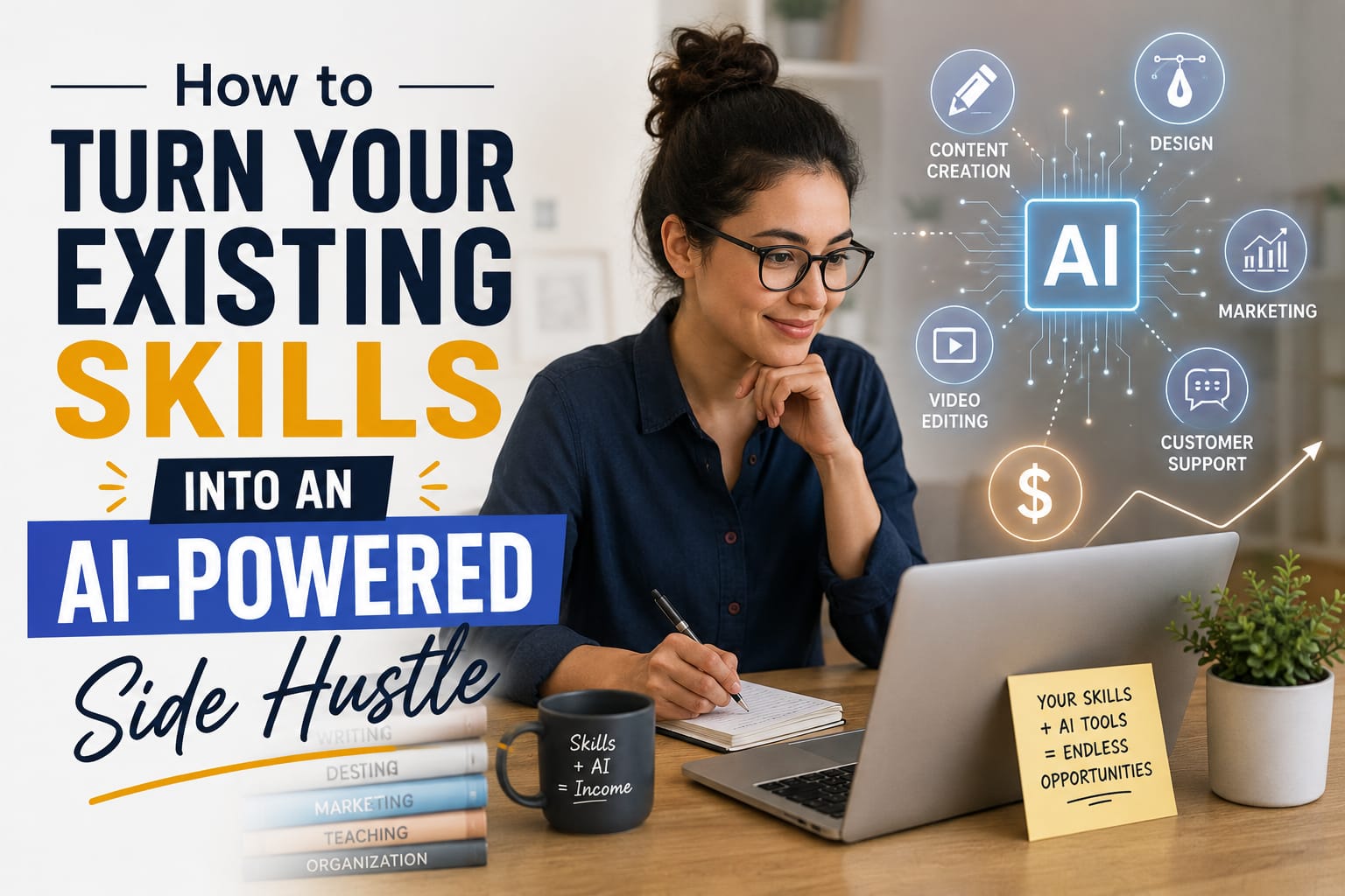 You are currently viewing How to Turn Your Existing Skills Into an AI-Powered Side Hustle