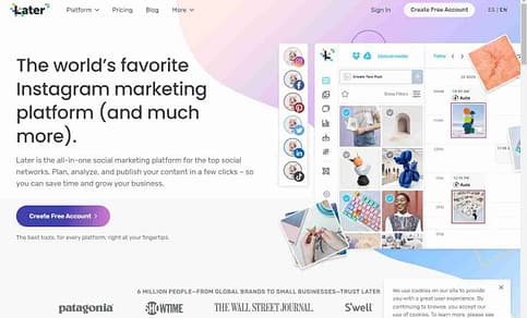 LATER SOCIAL MEDIA MANAGEMENT TOOL