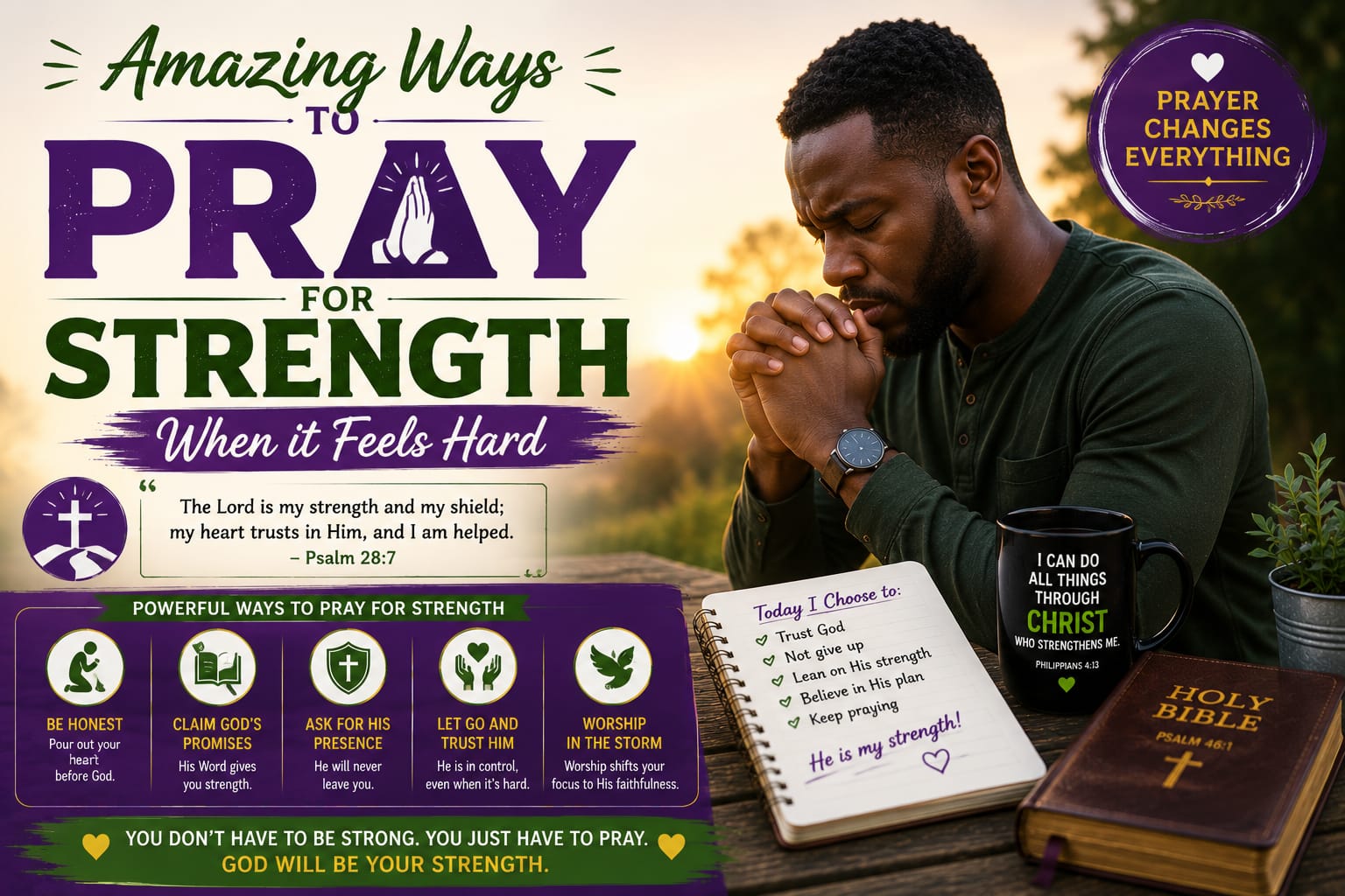 You are currently viewing Amazing ways to Pray for Strength  When Gods Feels Hard